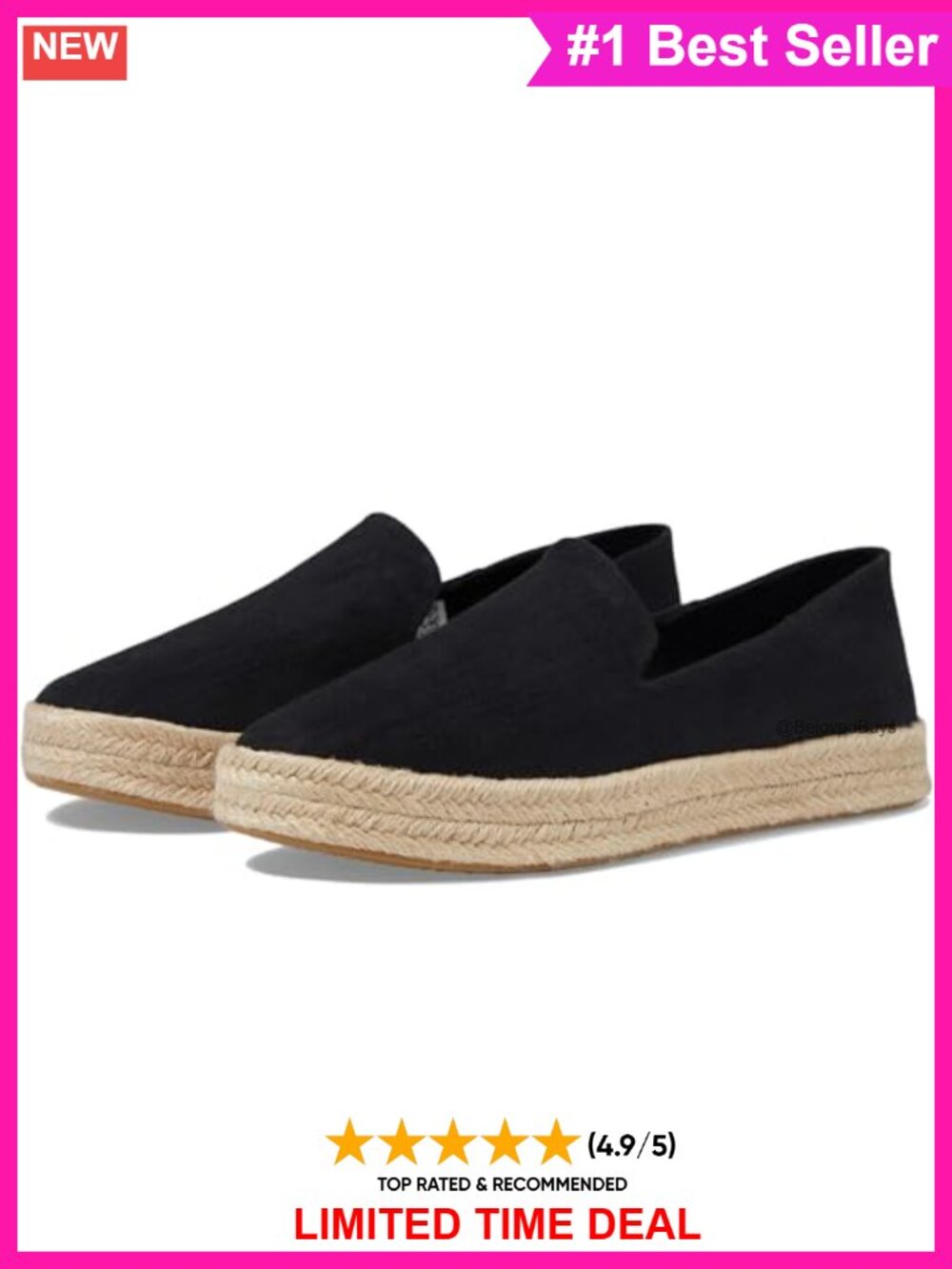 TOMS Carolina Slip-On Espadrille Platform Comfort Walking Shoe